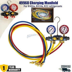 49968 For Yellow Jacket Charging Manifold 4 Valve Test, A/C Manifold Gauge Set - Picture 1 of 22
