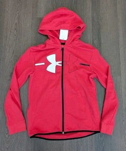 Under Armour Red Jacket Zipper Youth Size YLG/JG/G 69% Cotton NEW - Picture 1 of 8
