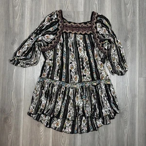 Free People Bohemian Embroidered Floral Sheer Tunic Dress - Picture 1 of 6