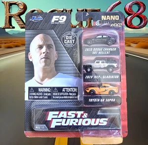 2021 Jada Toys Nano Hollywood Rides, Fast & Furious F9, 3-Pack, MOC - Picture 1 of 4