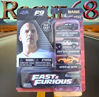 2021 Jada Toys Nano Hollywood Rides, Fast & Furious F9, 3-Pack, MOC - Image 1 of 4