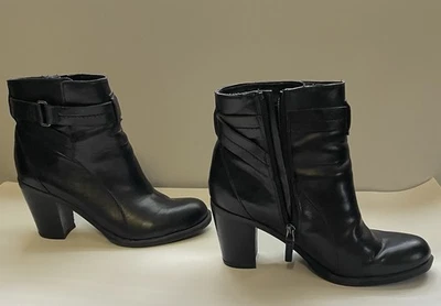 Women’s Franko Sarto Black Ankle Boots 3 Inch Heel Sz 8M - Image 1 of 4