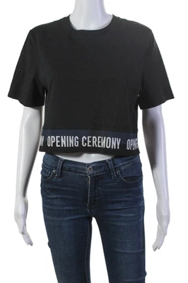 Opening Ceremony 女式棉质黑色圆领短袖 T 恤上衣 M 码 — 第 1/4 张图片