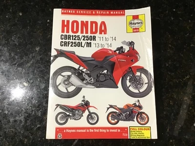 HONDA CBR125/250R 11 to 14 & CRF250L/M 13 to 14 SERVICE REPAIR MANUAL BY HAYNES - Image 1 of 4