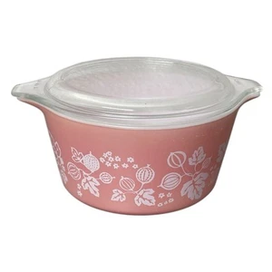 Cazuela vintage Pyrex Gooseberry #473 ~ 1 Qt ~ CON TAPA ~ EXCELENTE ESTADO - Imagen 1 de 6