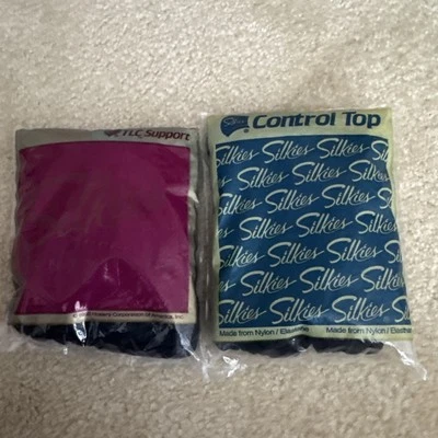 Vintage Silkies 757 Control Top Panty Hose Lot Queen Navy Blue Brand New 341 70s - Image 1 of 4