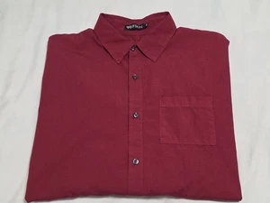 Camicia Rufskin Maroon leggera con bottoni manica lunga tasca taglia media  - Foto 1 di 16