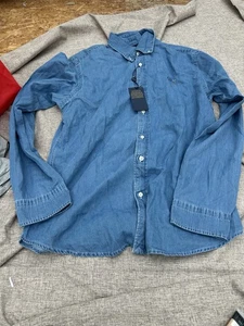Ralph Lauren Herren Hemd Xl Hellblau Lang Denim Custom Fit - Bild 1 von 6