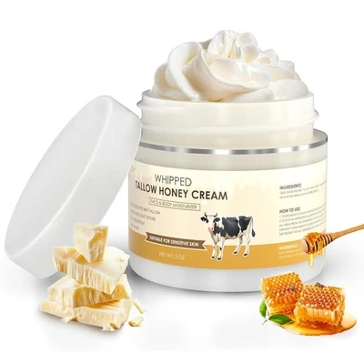 Beef Tallow for Skin, Grass Fed Beef Tallow and Honey Balm Body&Face Moisturizer - Image 1 of 4