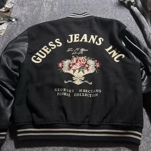 Georges Marciano Floral Edition Guess Jacket Leather Wool Size Small 90's - Picture 1 of 11
