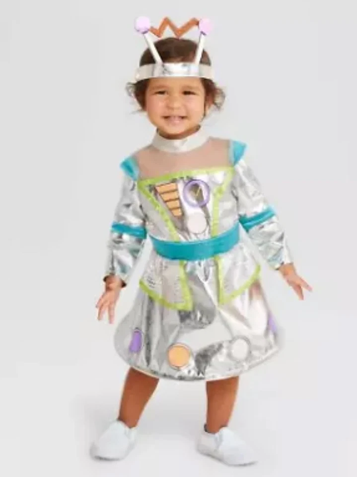 Infant Robot Dress Halloween Costume With Headband Hyde and EEK 6-12 Months