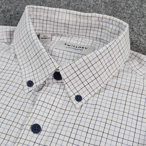 Camisa Twillory Untuckable Para Hombre 16" M-L Ajuste A Medida Azul Algodón Untuckable L/S - Imagen 1 de 20