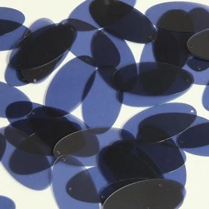 Oval Sequin 1.5" Amethyst Purple Transparent Glossy Matte Reversible Paillettes - Picture 1 of 2