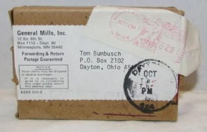 Empty Mailing Box for 1984 Luck Charms Cereal Initial Ring - Picture 1 of 2