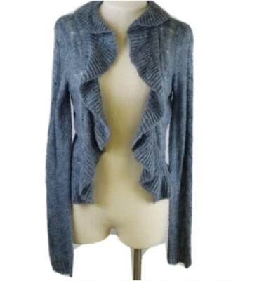 Cárdigan Decree con Volantes Frente Abierto Talla XL Azul Plateado Metálico Nuevo con Etiquetas Foto 1 de 4