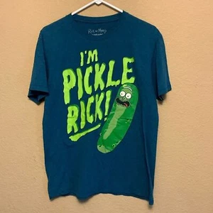 Rick and Morty Men’s Short Sleeved T-Shirt Size M Pickle Rick Green/Blue - Picture 1 of 5