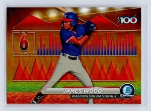 James Wood 2024 Bowman Chrome Top 100 Gold Parallel Rookie /50 Nationals #BTP-6 - Bild 1 von 2