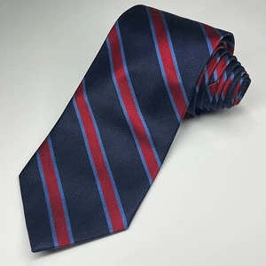 Corbata de seda para hombre J Crew Repp a rayas rojo azul - Imagen 1 de 6