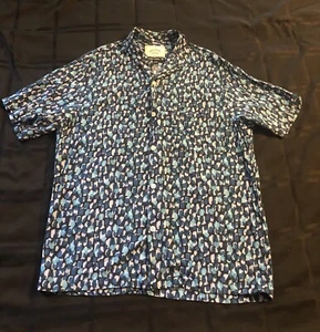Portuguese Knowledge Flannel Short Sleeve Button Blue Shirt Size:Medium - Picture 1 of 7