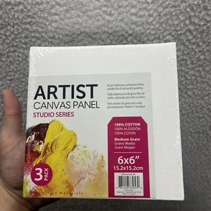 Blank Cotton Canvas Panels 6"x6" 17 Piece Mounted Art Board Paint Supplies Craft - Picture 1 of 3