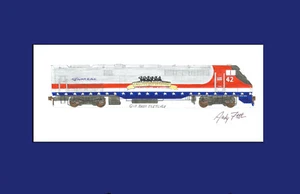 Amtrak Veterans P42DC #42 11""x17"" (Azul) Estampado Enmarañado por Andy Fletcher Firmado - Imagen 1 de 1