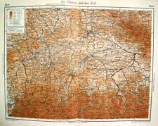 ANTIQUE 1927 BAVARIA SOUTH PART GERMANY EUROPE HISTORY MAP Book Print Lithograph