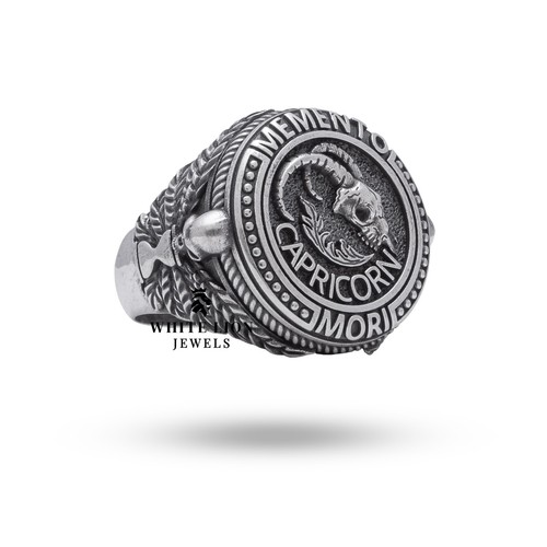 Anello Memento Mori In Argento Sterling 925 Con Teschio Gotico – Inciso Carpe Diem, Regalo Simbolico Per Stoici – Misura 9, Ossidato