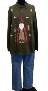 Vintage MANDAL BAY Pullover Sweater Possible Dreams Santa Claus Sz XXL - Picture 1 of 14
