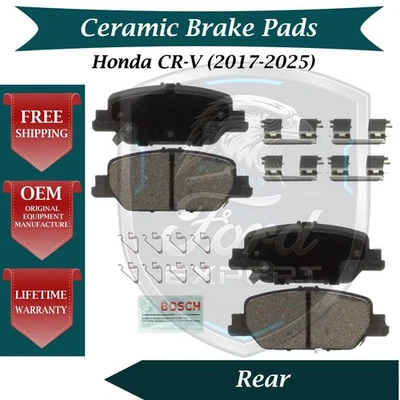 Bosch OEM Rear Ceramic Brake Pads Kit For 2017-2025 Honda CR-V 9 Yr Warranty - Image 1 of 4