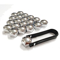 19mm Smooth Chrome Alloy Wheel Nut Bolt Covers Caps Universal Set For Any Car
