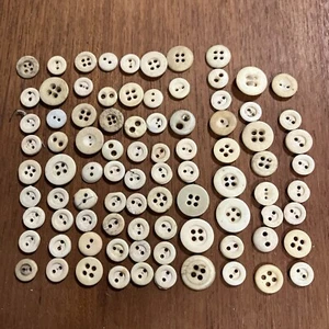 85 Antique VTG 1800s 2 & 4 Hole Lot Bone China Underwear Buttons - Picture 1 of 7