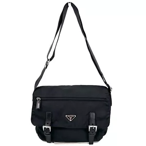 PRADA Bandolera Mensajero Bolso de Hombro Tessuto Nylon Cartera Negro Auténtico - Imagen 1 de 19