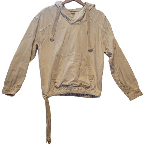 OFF WHITE Felpa con cappuccio pullover American Eagle giacca a vento con cappuccio tasca bianco sporco crema XS