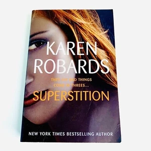 Superstition by Karen Robards Large Paperback Book Romantic Suspense Thriller - Picture 1 of 9