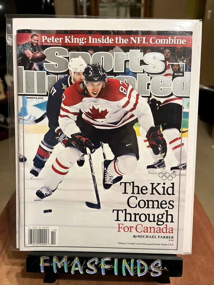 W1 2010 СИДНИ КРОСБИ ПИНГВИНЫ ГАЗЕТНЫЙ КИОСК Sports иллюстрированный 8 марта - Изображение 1 из 1