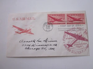 US First Flight Cover TWA Flying Post Office Washington DC 1946 US Scott c32 FDC - Picture 1 of 3
