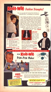 Knit Wit Crafting Pom Pon Maker Fashion East Natick MA Vintage Print Ad 1963 - Picture 1 of 4