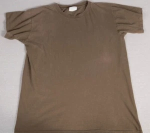 Vintage Union US Military Brown Undershirt Quarter Sleeve T-Shirt Large - Picture 1 of 8