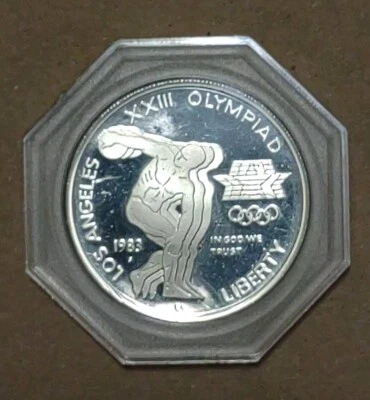 1983-S XXIII OLYMPIAD LOS ANGELES  Proof Commem 90% Silver Dollar Coin - Image 1 of 2
