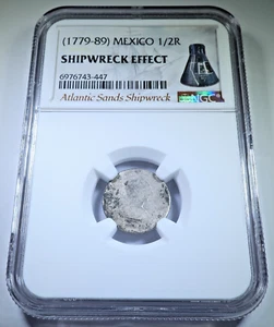 NGC Atlantic Sands Shipwreck 1 Reales 1700s Silver Colonial Pirate Treasure Coin - Picture 1 of 6