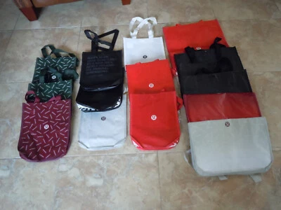 15 Lululemon Reusable shopping Tote Bag ~ Clean ~ variety of 6 Large & 9 Small - Image 1 of 4