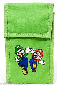 Super Mario Bros. Mini Pouch Bag w/Carabiner Luigi JAPAN FAMICOM NES