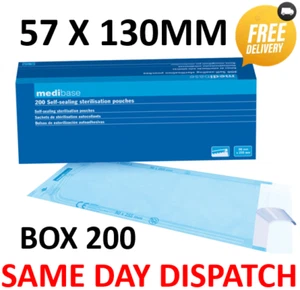 STERILISATIONSTASCHEN SELBSTVERSIEGELUNG AUTOKLAV 57X130MM BOX 200 DENTAL/TATTOO/KLINIK - Bild 1 von 9