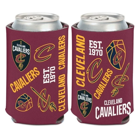 LOT OF 2 CLEVELAND CAVALIERS SOFT FOAM CAN BOTTLE COOZIES KOOZIES COOLERS HOLDER Cover
