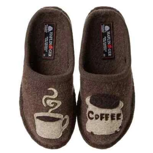 NEW HAFLINGER UNISEX COFFEE COMFY INDOOR WOOL SLIPPERS EU37 - Picture 1 of 3