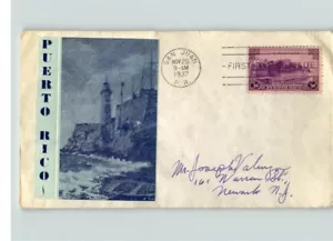 PORTO RICO, U.S. Possesso, 1937 Primo giorno di emissione, annullato San Juan, Puert - Foto 1 di 1