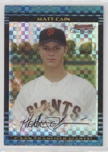 2002 Bowman Chrome Draft Picks & Prospects X-Fractor /150 Matt Cain Rookie RC