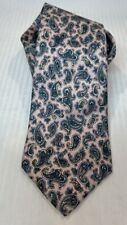 Liberty of London. Mens Pink, Blue, Cream Paisley Tie 100% Silk Made In USA Euc
