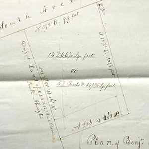 Antique Land Survey Map South Abington MA Hobart to Reed O.C. & F.R. RR Depot - Picture 1 of 6