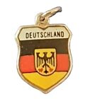 DEUTSCHLAND GERMANY Silver Vintage Travel Shield Enamel Souvenir  Charm